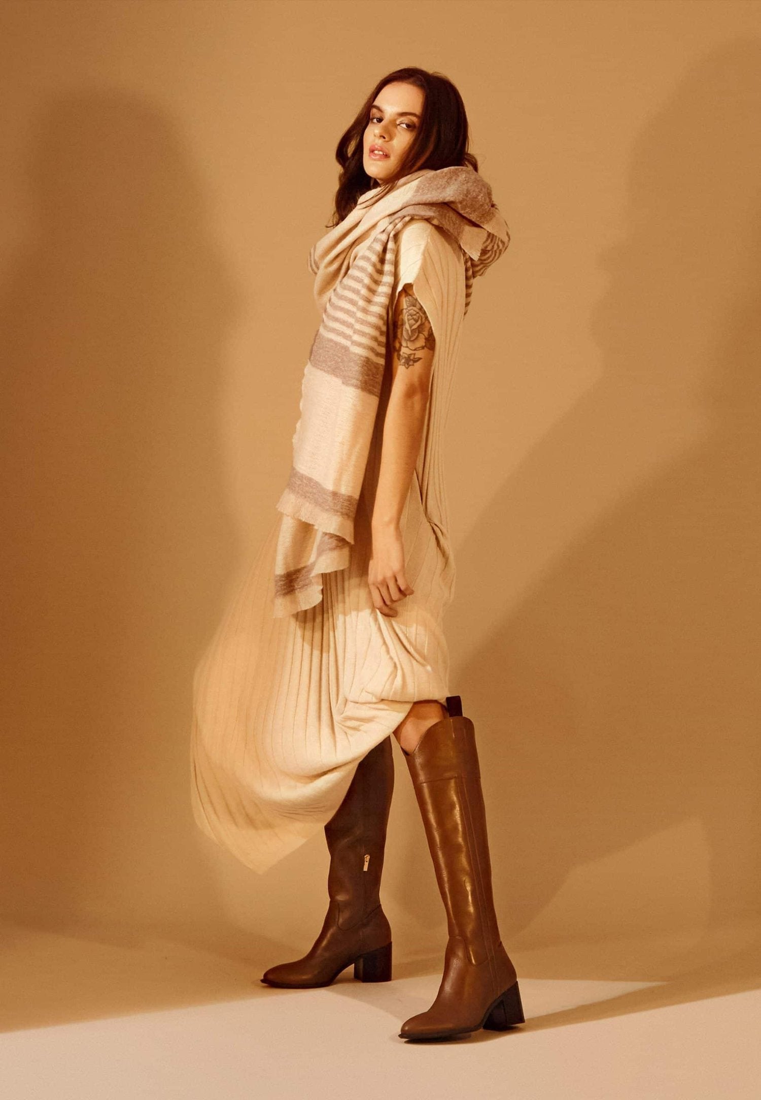 Mangará Leather Knee-High Boots